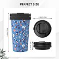 thumbnail image 3 of Picia Colorful Sailing Ship Pattern 500ml Carry Insulated Coffee Mug, Stainless Steel Travel Mug with Hidden Handle, Leak-Proof for Car, Office, Home, and Outdoor Use, 3 of 8