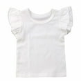 thumbnail image 1 of EYIIYE Baby Girl Ruffle Sleeve T-Shirt Top Basic Tee Summer Outfit, 1 of 4