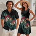 thumbnail image 2 of Jeiento Matching Hawaiian Outfits for Couples Polynesian Shirt for Men Trendy Floral Dress Women Summer Dresses for Beach, Luau, Cruise, 2 of 6