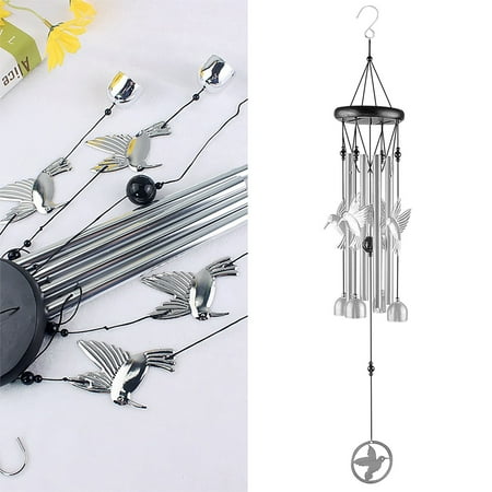 

WOXINDA Hummingbird Owl Wind Chime Pendant Metal Tube Bell Door Bell Garden Home Decoration Pendant