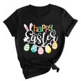 thumbnail image 1 of Outfmvch Chemises de Pâques pour Femmes, Chandails en Molleton à Col Rond pour Femmes, Chemises à Manches Courtes pour Femmes, Hauts de Sortie pour Femmes, T-Shirt à Manches Courtes à Col Rond à la Mode, T-Shirts Graphiques pour Femmes Noir 2 2TG, 1 of 5