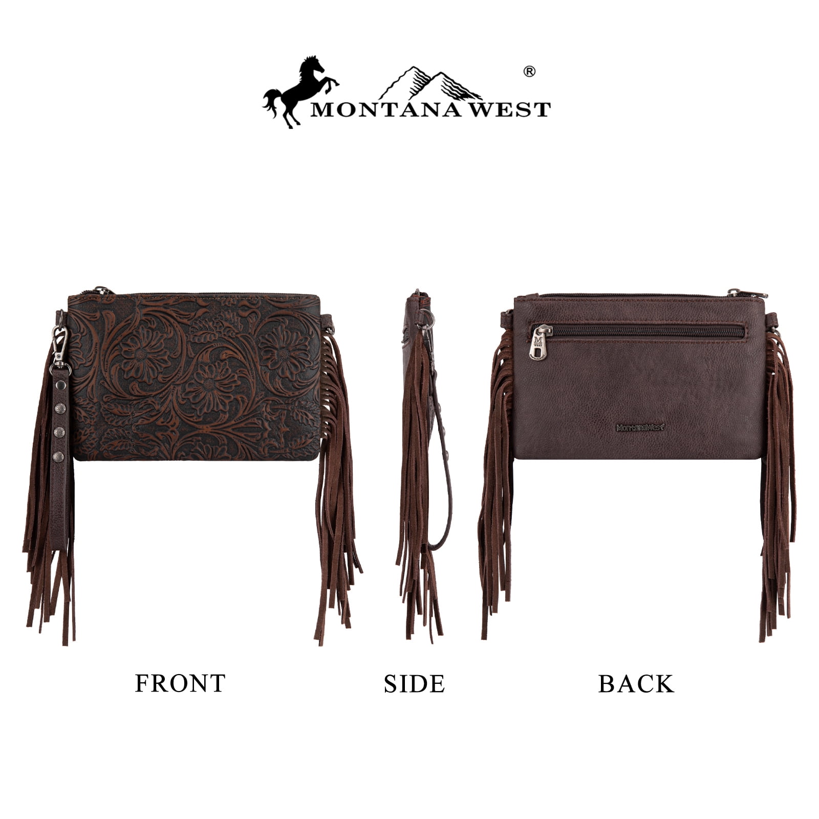 Montana West Western Purse for Women Stylish Crossbody Bag Versatile Wristlet Clutch Purse, Coffee