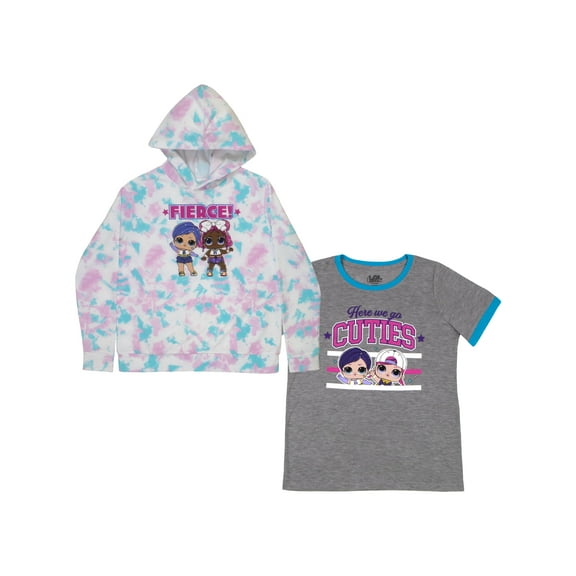 L.O.L Surprise! Girls, Hoodie, and T-Shirt, 2-pack Clothes Set (Sizes 4-14)