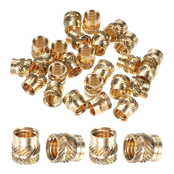 Uxcell 25-Pack Insertos roscados - Tuercas de inserción de latón M8 x 10 mm 10 mm OD