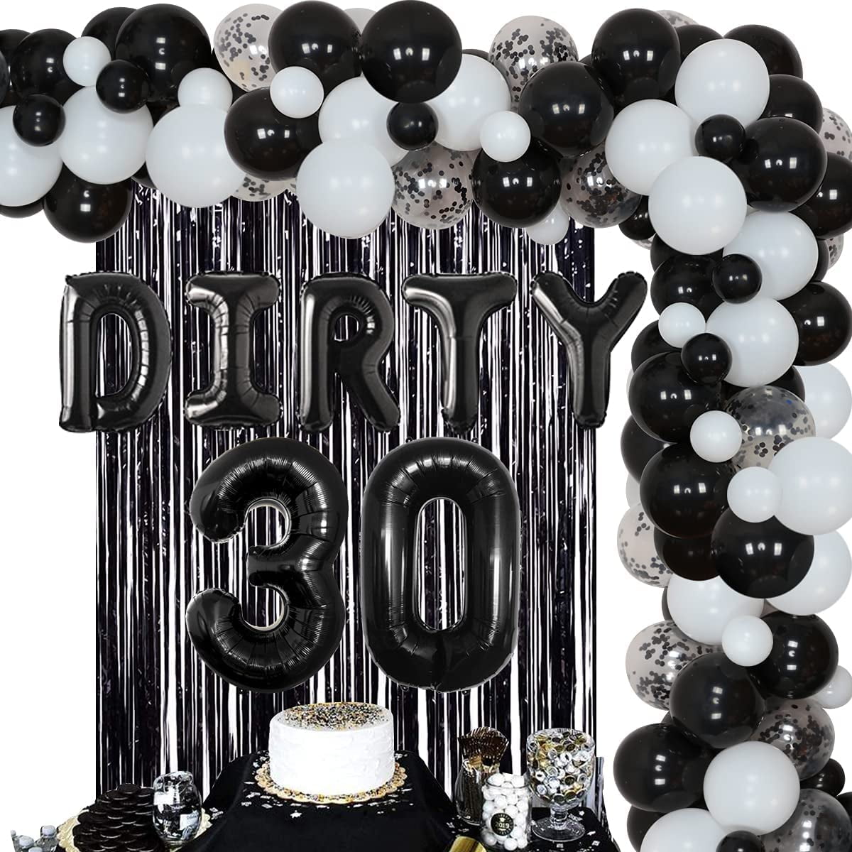 Black And White Centerpieces For Birthday Party