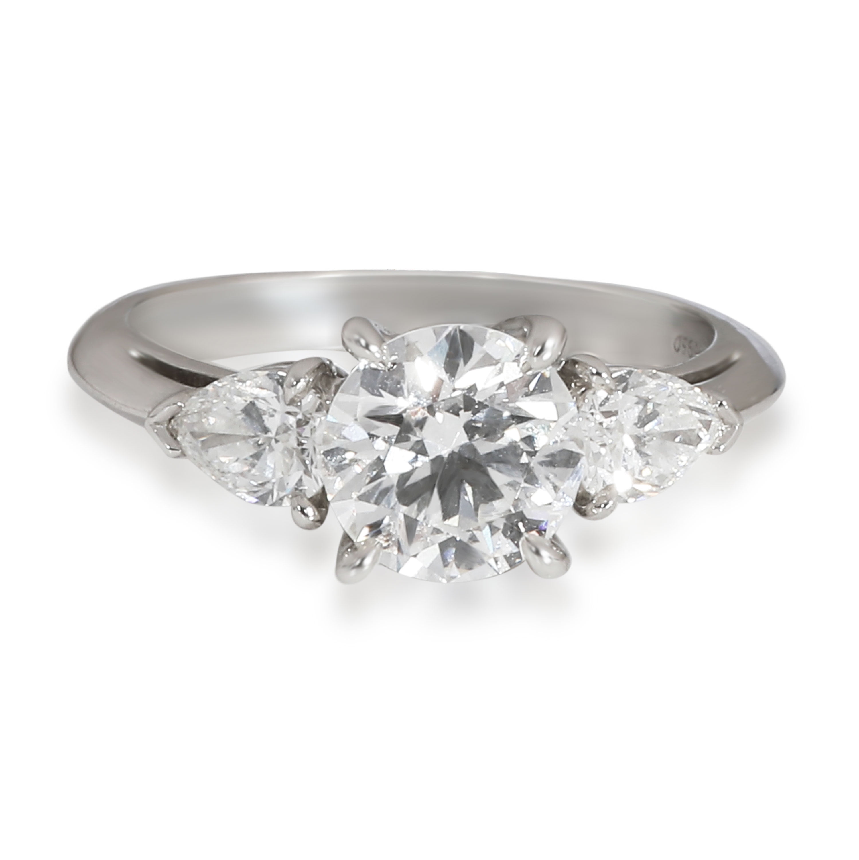 Tiffany & Co. Three Stone Diamond Engagement Ring in  Platinum F VS1 1.67 CTW