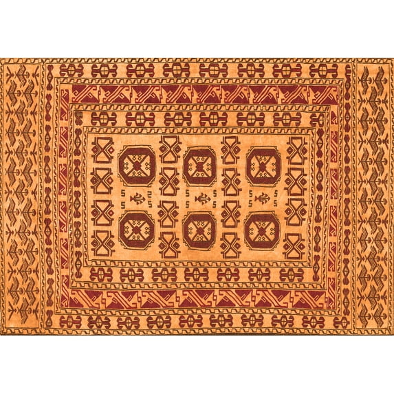 Ahgly Company Indoor Rectangle Southwestern Orange Country Area Rugs, 3' x 5'