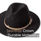 thumbnail image 2 of Women Classic Felt Fedora Wide Brim Hat With Belt Buckle, 2 of 4