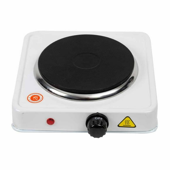 Parrilla eléctrica con 1 quemador de disco 1,000W blanco