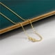 thumbnail image 3 of Cadena simple de plata de ley S925 bañada en oro de 18 quilates con forma de cruz y ondas de agua, cadena de clavícula múltiple con cuerpo lateral, 3 of 5