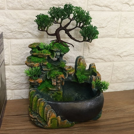 Garosa Desktop Fountain Waterfall Small Rockery Humidifier Home
