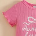 thumbnail image 4 of KPOPLK Infant Baby Girl Summer Outfits 2Pcs Set Short Sleeve Flower Embroidery Tee Top Casual Denim Shorts Clothes(9-12 Months,Hot Pink), 4 of 7