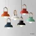 thumbnail image 3 of FSLiving Customizable Iron Pendant Light H-Type Track Light Pendants 3.2 ft Cord Macaron Industrial Light Dimmable Wooden Track Mount Pendant Lighting Fixtures Bulb Not Included - 1 Light (Red), 3 of 8