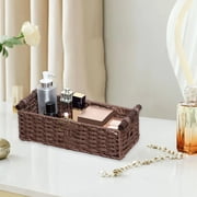 Woven Storage Basket for Shelves, Small Wicker Baskets for Shoes,Towel, Toy Baskets Storage with Handles, 14 x 6 x 4 Inches