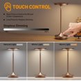 thumbnail image 2 of LED Cordless Table Lamp Rechargeable - Outdoor 6000mAh Battery Operated Portable Table Lights 3 Color Stepless Dimming Table Lamps with Memory Function for Patio Restaurant Dining Moka, 2 of 8