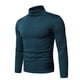thumbnail image 1 of Camisa de cuello alto de poliéster para hombre, color liso, corte ajustado, manga larga, estilo informal/deportivo, tallas S-XXL, 1 of 2