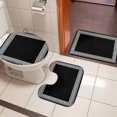 thumbnail image 4 of Black Geometric Bath Mat 3 Piece Bathroom Rug Set, Country Farm Traditional Chinese Tile Non Slip Bath Rug Contour Mat and Toilet Lid Cover, Absorbent Shower Mats Soft Bath Rugs and Mats Sets, 4 of 8