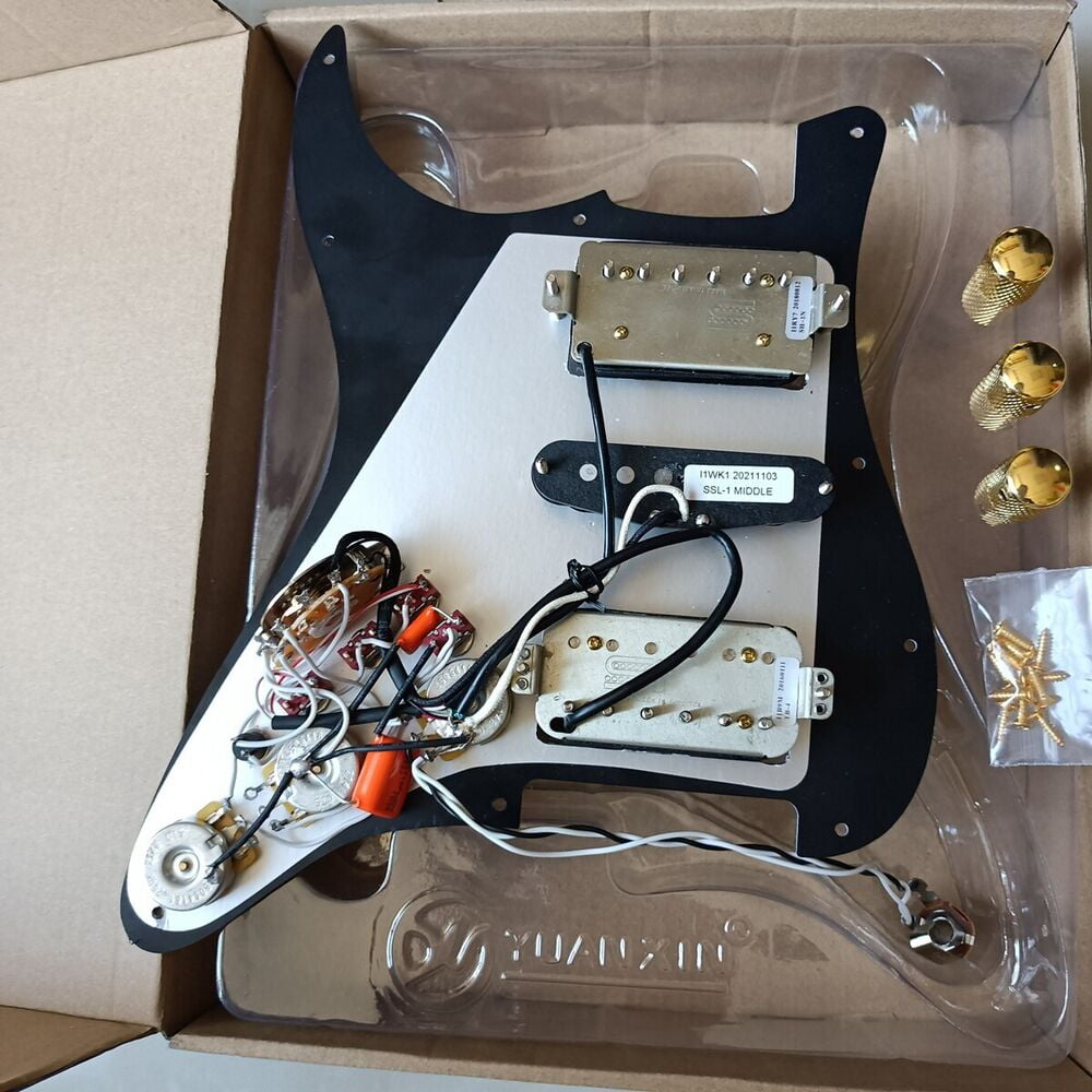 HSH Prewired Guitar Strat Pickguard Set Ainico 5 Humbucker Pickups Coil Splitting Switch Multi Switch Harnesses ,For Fender ST Electric Guitar Part Replacement
