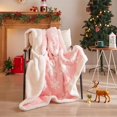 thumbnail image 2 of Christmas Throw Blanket - Pink Snowflake Design Soft Flannel & Cozy Fleece Blanket for Couch Bed - Sherpa Plush Winter Blanket for Women Girls Christmas Decor, 50x60 Inches, 2 of 8