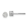 thumbnail image 3 of 14K White Gold Diamond Cluster Screwback Earrings (0.25Ct), 3 of 4