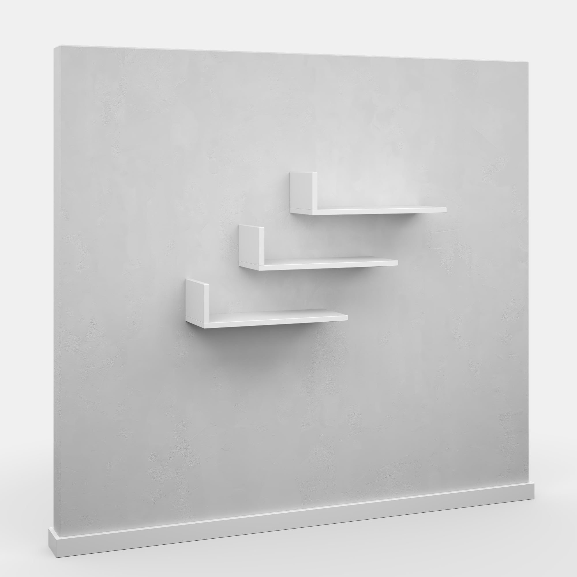 Ada Home Decor Furniture 19.69" 3 Tier White Washburn Modern Wall Shelf