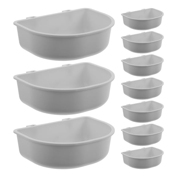 CTIRCHIU 15Pcs Grey Hanging Dog Bowls for Kennel Secure Cage Feeder Bowl Spillproof Design