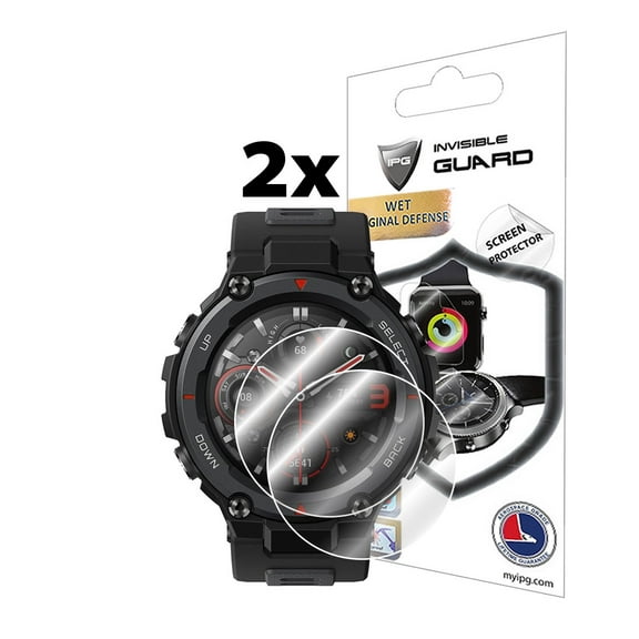 IPG for Amazfit T-Rex Pro Smartwatch Screen Protector (2 Units) Invisible Ultra HD Clear Film Anti Scratch Guard-Smooth/Self-Healing/Bubble -Free for T-Rex Pro