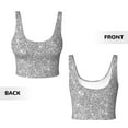 thumbnail image 5 of Fotbe GlitterSilver Pattern Womens' Sports Bra Longline Wirefree Padded with Medium Support Sports Moisture-Wicking Workou Vest,Tank Top-Medium, 5 of 7