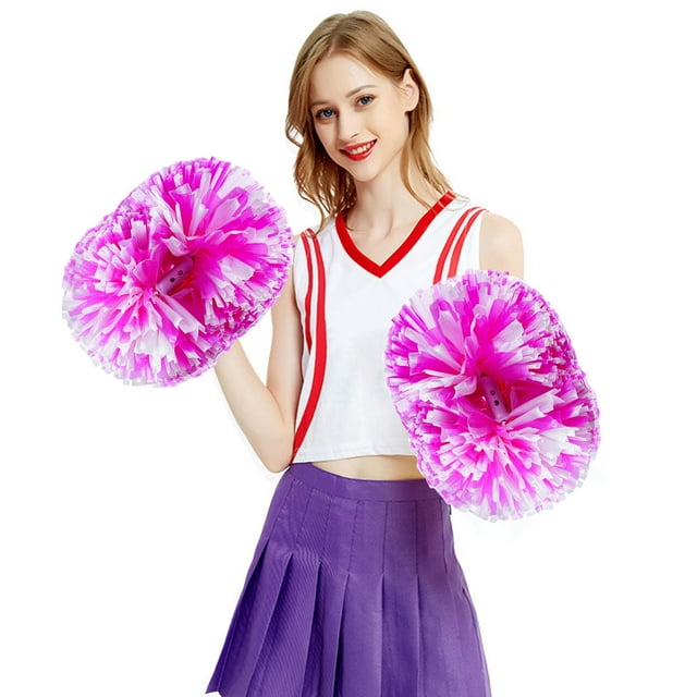 Cheerleading Handheld Colorful Flowers Sports Activities Performance Cheering Supplies Round Colorful Practical Material Lightweight Handle Design Off Party Decorations for Girls 10th Birthday