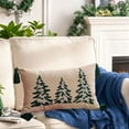thumbnail image 6 of Winter Christmas Tree Pillow Cover, Classic Christmas Embroidered Pillow case with Tassels, Realistic Xmas Tree Sofa Cushion Case Christmas New Year Couch Decor, Green, 6 of 6