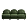 thumbnail image 6 of FFZ Teddy Fabric Cloud 3-Seat Sofa Curved Backrest Lumbar Pillows Modular Supportive Green For Living Room Apartment, 6 of 12