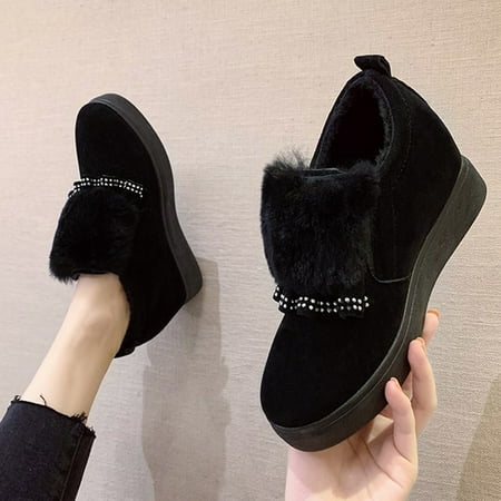 

Christmas Boots Thicksoled Colorblock Fashion Shoes Women s Short Wedges Women s Boots
