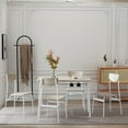 thumbnail image 2 of Ktaxon Modern Dining Table and Chair Set for 4, 5 Pieces Breakfast Diner Table Set with 4 Chairs and Storage Rack for Kitchen Dining Room, Oak White, 2 of 8