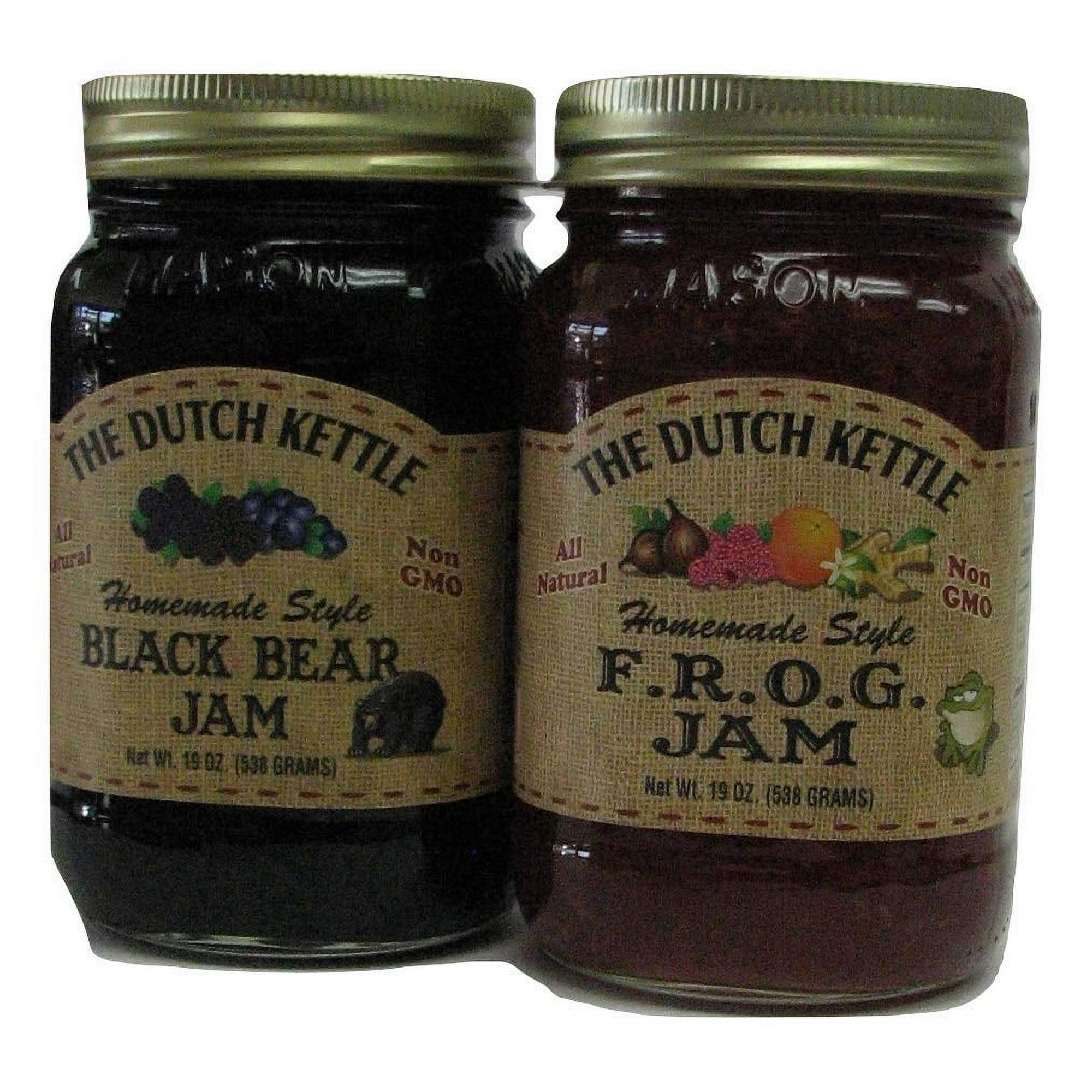 The Dutch Kettle Black Bear & Frog Jam 19 0Z Jars