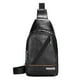 thumbnail image 2 of Bandolera de cuero para hombre - Bolsa impermeable para el pecho con puerto USB y bolsillo antirrobo - Café o caqui - 30x17x5cm, 2 of 8