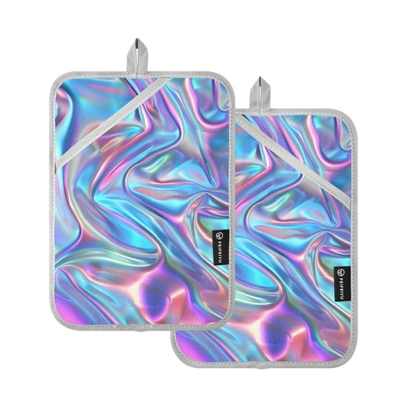 Pot Holders Set of 2 Heat Resistant 338℉ Kitchen Oven Gloves Potholder Cooking Baking Microwave Mitts Trendy Liquid