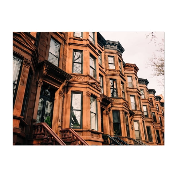 Park Slope Brownstones 06 - Brooklyn New York Photography Unframed Wall Art Print 5 x 7 inches