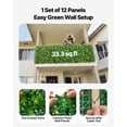 thumbnail image 4 of Artificial Plant Wall, 40 x 120 in Artificial Boxwood Panels, Sun Protection Greenery Backdrop Privacy Hedge Fence, Fake Grass Screen for Wedding, Indoor, Outdoor Garden, Backyard (1 PC), 4 of 6