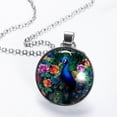 thumbnail image 2 of Peacock Stunning Glass Circular Pendant Necklace - Elegant Jewelry for Women, 2 of 5