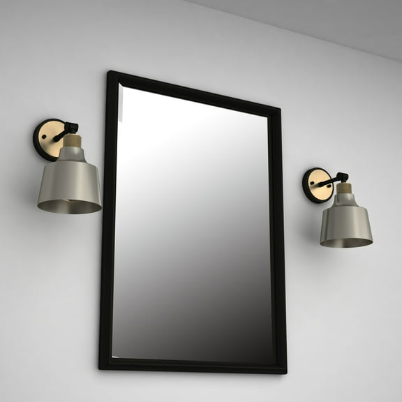 Vanity Art 1-Light Single Wall Sconce Lighting Vintage Industrial Indoor and Outdoor Light Fixture Wall Mount Lamp Bath Sconce for Farmhouse, Bedroom, Bathroom Vanity, Living Room BA208-1BK-AB-DG