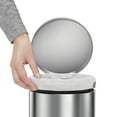 thumbnail image 2 of simplehuman 4.5 Liter / 1.2 gal Round Stainless Steel Bathroom Step Trash Can, Brushed, 2 of 7