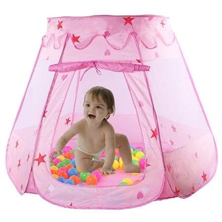 EECOO Children Game Pop Up Play Castle Tent,Folding Princess Ball Pit Tent for Girls Indoor and Outdoor 1 to 8 Years Old Toys