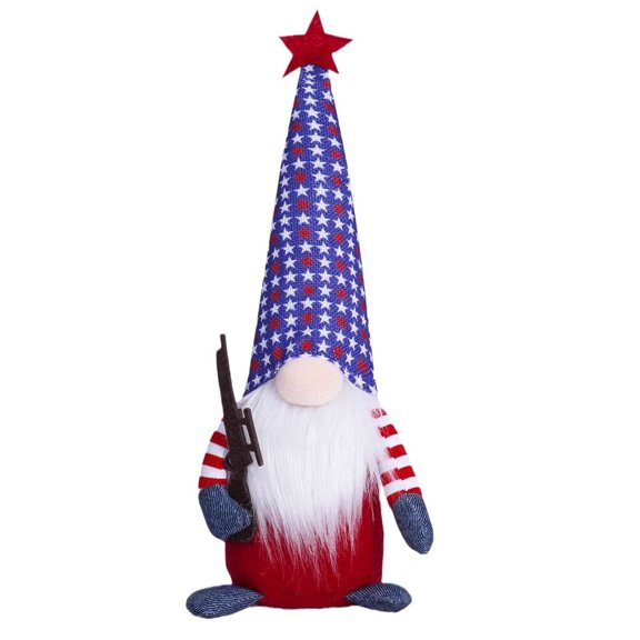 Independence Day Doll Patriotic Tabletop Decoration Festive Ornament for Home Party Memorial Day Veterans Day Celebrations