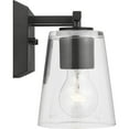 thumbnail image 6 of Vertex Collection Two-Light Matte Black Clear Glass Contemporary Bath Light, 6 of 12