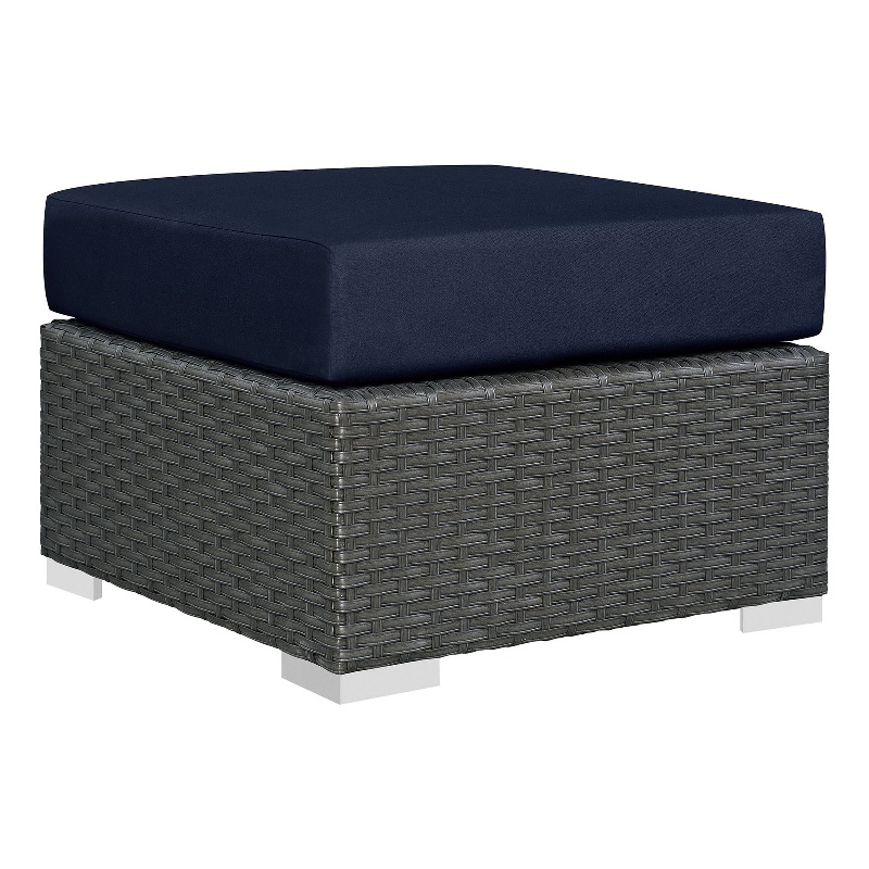 LexMod Ottomane de Patio Extérieure Sojourn, Sunbrella Canvas Navy')