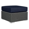 thumbnail image 1 of LexMod Sojourn Outdoor Patio Ottoman, Sunbrella Canvas Navy'), 1 of 5