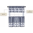 thumbnail image 6 of PowerSellerUSA Window Curtain Valance, Country Rooster Decor for Kitchen and Living Room, Premium Buffalo Plaid Curtains, Perfect Valances for Windows, 58" W x 14" L, Navy Blue, 6 of 7
