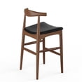 thumbnail image 3 of Pemberly Row Danish Design Vegan Leather Bar Height Stool in Walnut, 3 of 7