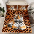 thumbnail image 2 of Tiger Bed Sheets Set Twin,Tiger Leopard Print Sheet Set,Safair Animal Sheets,Wildlife Flat Fitted Sheet,Black Brown Top Sheet, 2 of 7