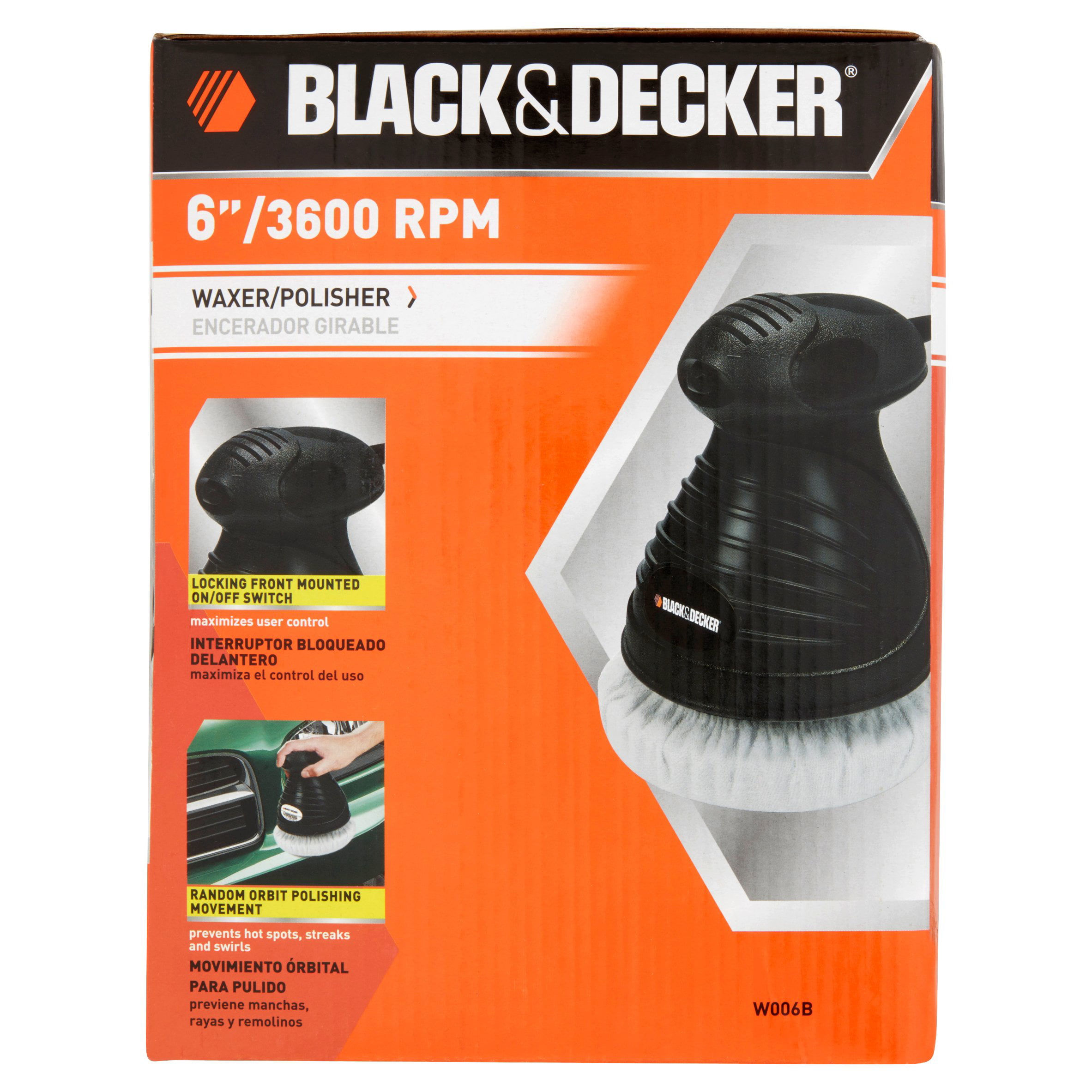 Black & Decker W007B - 7 Corded Fixed Speed Random Orbital Waxer and  Polisher (W007B) 
